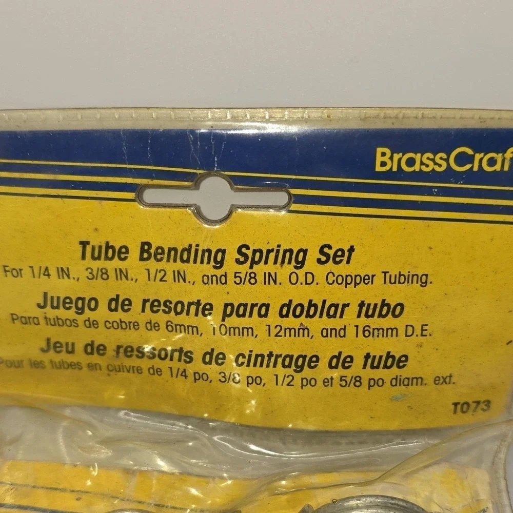 BrassCraft T073 Tube Bending Spring Set Manual for Copper 1/4-5/8 in 4 Pieces